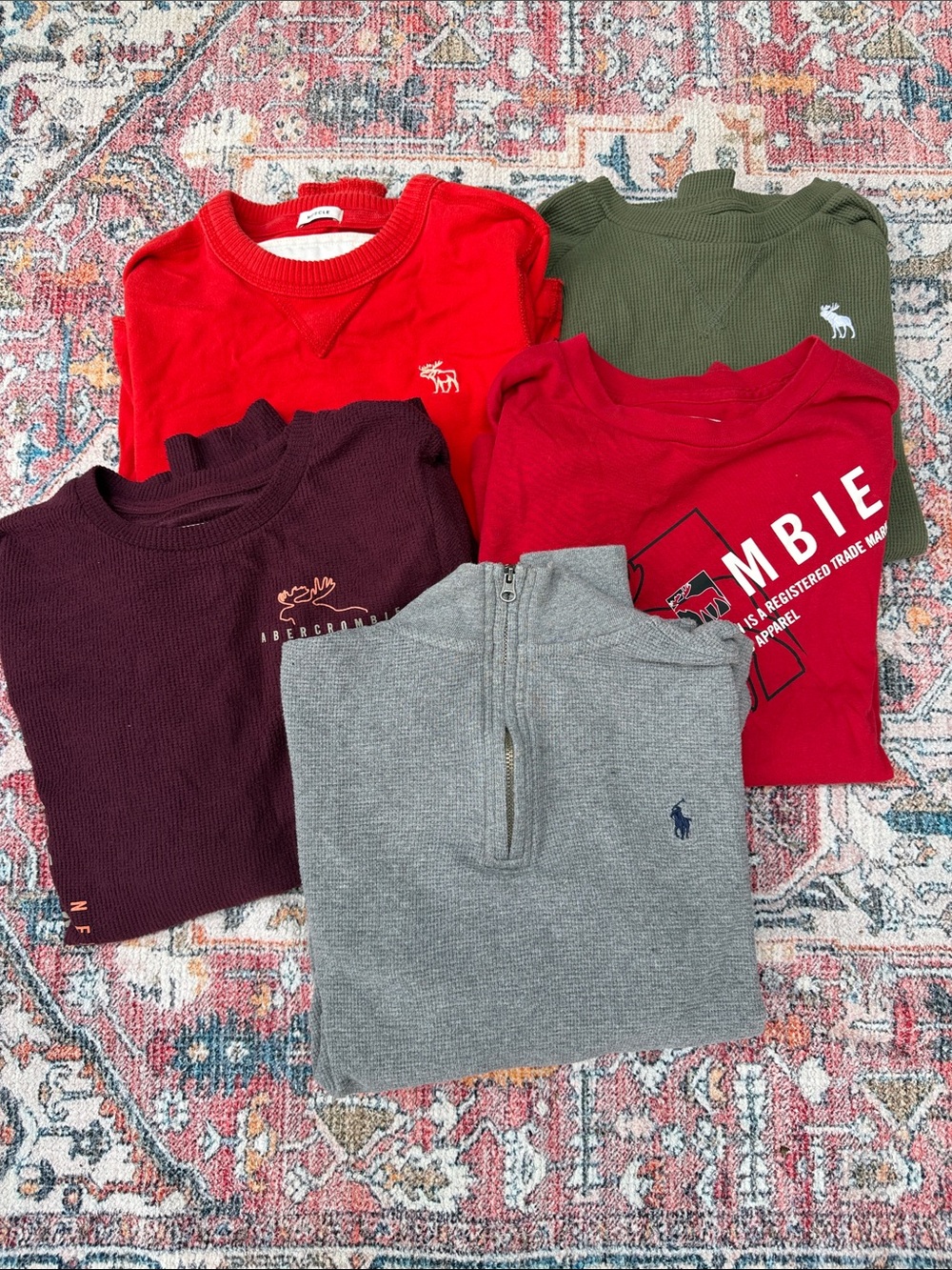 Bundle of 5 Abercrombie Kids & Ralph Lauren Boys Long Sleeve Shirts